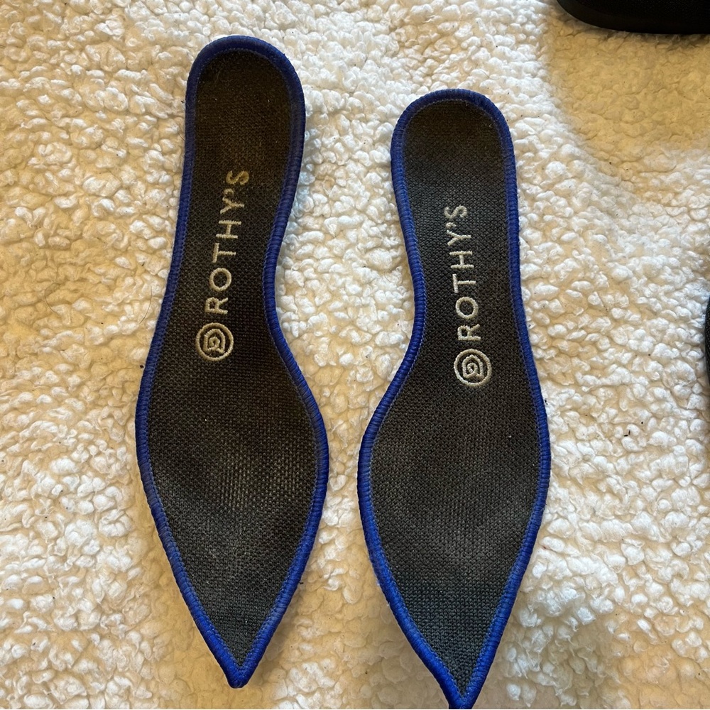 Rothy's The Point Womes Shoes Black 7.5 Knit Slip On Pointed Toe Ballet Flat - Picture 11 of 14